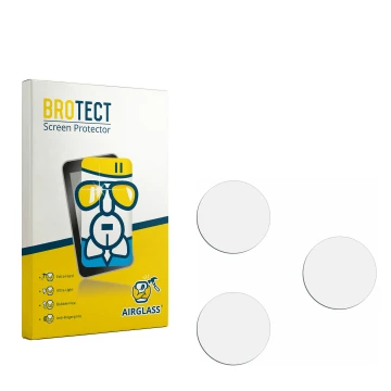 Parte frontal de un envase de producto con el logotipo de la marca BROTECT. Al lado está el protector de pantalla correspondie