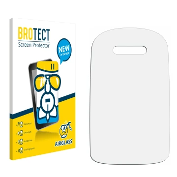 Parte frontal de un envase de producto con el logotipo de la marca BROTECT. Al lado está el protector de pantalla correspondie