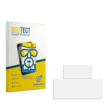 Parte frontal de un envase de producto con el logotipo de la marca BROTECT. Al lado está el protector de pantalla correspondie