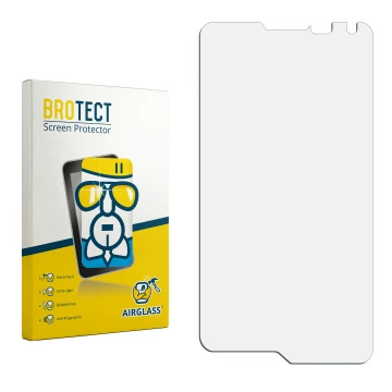 Parte frontal de un envase de producto con el logotipo de la marca BROTECT. Al lado está el protector de pantalla correspondie