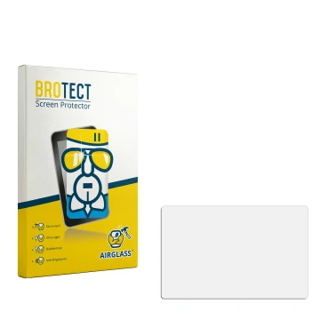 Parte frontal de un envase de producto con el logotipo de la marca BROTECT. Al lado está el protector de pantalla correspondie