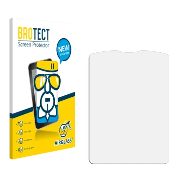 Parte frontal de un envase de producto con el logotipo de la marca BROTECT. Al lado está el protector de pantalla correspondie