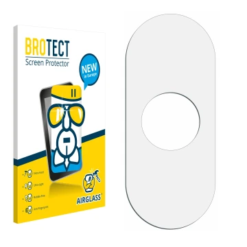 Parte frontal de un envase de producto con el logotipo de la marca BROTECT. Al lado está el protector de pantalla correspondie