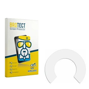 Parte frontal de un envase de producto con el logotipo de la marca BROTECT. Al lado está el protector de pantalla correspondie