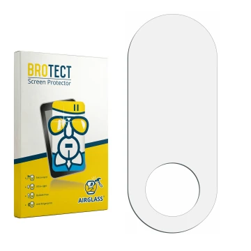 Parte frontal de un envase de producto con el logotipo de la marca BROTECT. Al lado está el protector de pantalla correspondie