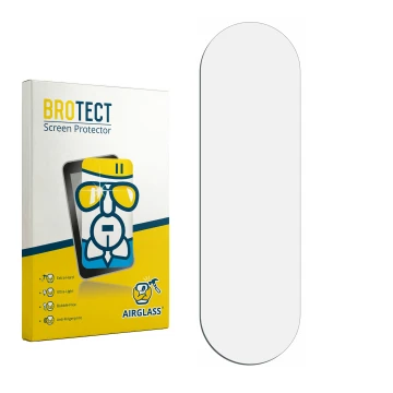 Parte frontal de un envase de producto con el logotipo de la marca BROTECT. Al lado está el protector de pantalla correspondie