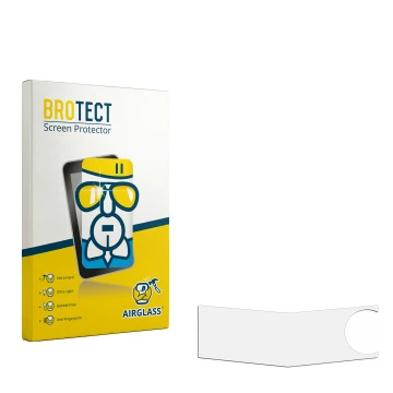 Parte frontal de un envase de producto con el logotipo de la marca BROTECT. Al lado está el protector de pantalla correspondie