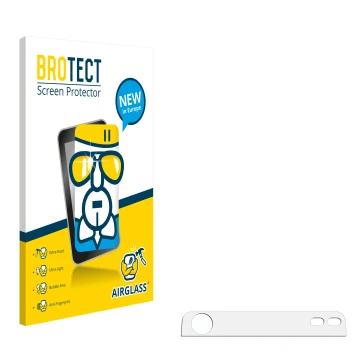 Parte frontal de un envase de producto con el logotipo de la marca BROTECT. Al lado está el protector de pantalla correspondie