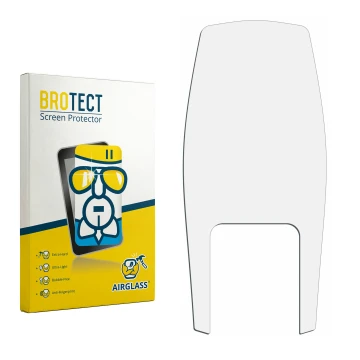 Parte frontal de un envase de producto con el logotipo de la marca BROTECT. Al lado está el protector de pantalla correspondie