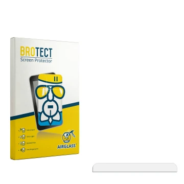 Parte frontal de un envase de producto con el logotipo de la marca BROTECT. Al lado está el protector de pantalla correspondie