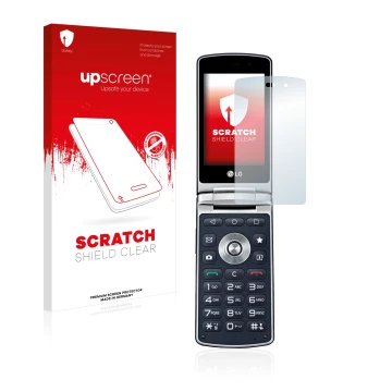 Parte frontal de un envase de producto con el logotipo de la marca upscreen. Al lado se muestra el dispositivo LG Wine Smart H