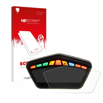 Parte frontal de un envase de producto con el logotipo de la marca upscreen. Al lado se muestra el dispositivo Ducati Hypermot