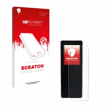 Parte frontal de un envase de producto con el logotipo de la marca upscreen. Al lado se muestra el dispositivo Stromer ST2 Omn