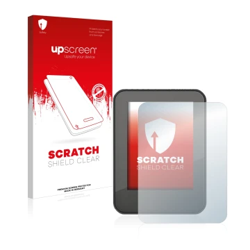 Parte frontal de un envase de producto con el logotipo de la marca upscreen. Al lado se muestra el dispositivo Neodrives neoMM