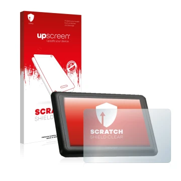 Parte frontal de un envase de producto con el logotipo de la marca upscreen. Al lado se muestra el dispositivo Giant RideContr