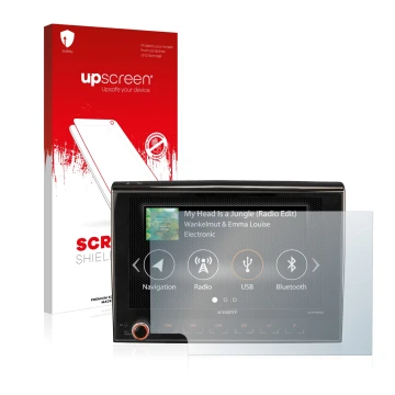 Parte frontal de un envase de producto con el logotipo de la marca upscreen. Al lado se muestra el dispositivo Fiat Ducato III