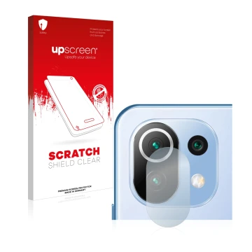 Parte frontal de un envase de producto con el logotipo de la marca upscreen. Al lado se muestra el dispositivo Xiaomi 11 Lite 