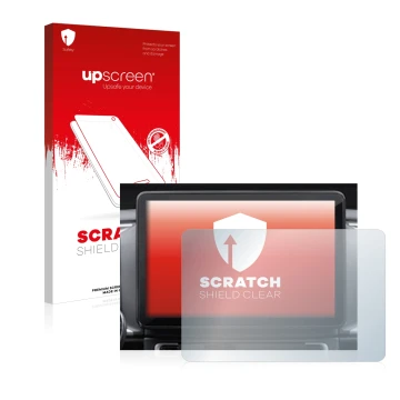 Parte frontal de un envase de producto con el logotipo de la marca upscreen. Al lado se muestra el dispositivo Fiat Ducato 202