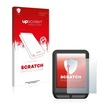 Parte frontal de un envase de producto con el logotipo de la marca upscreen. Al lado se muestra el dispositivo Mahle Pulsar On