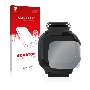 Parte frontal de un envase de producto con el logotipo de la marca upscreen. Al lado se muestra el dispositivo Aqualung i330r 