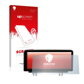 Parte frontal de un envase de producto con el logotipo de la marca upscreen. Al lado se muestra el dispositivo Koason BMW 3 Se