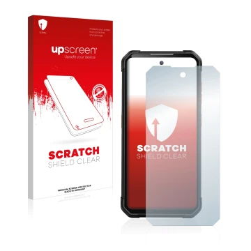 Parte frontal de un envase de producto con el logotipo de la marca upscreen. Al lado se muestra el dispositivo iiiF150 B1 Pro 