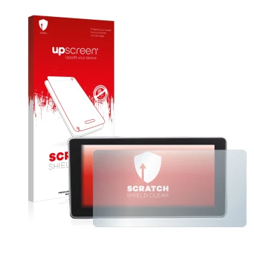 Parte frontal de un envase de producto con el logotipo de la marca upscreen. Al lado se muestra el dispositivo Audi A4 B9 2016