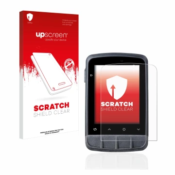 Parte frontal de un envase de producto con el logotipo de la marca upscreen. Al lado se muestra el dispositivo Giant Dash L200