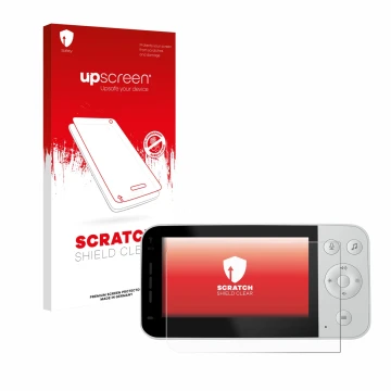 Parte frontal de un envase de producto con el logotipo de la marca upscreen. Al lado se muestra el dispositivo Philips Avent C