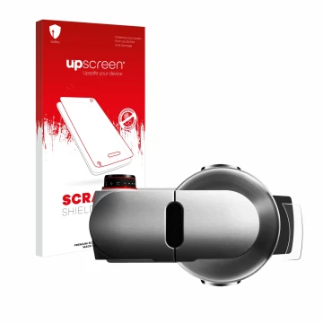 Parte frontal de un envase de producto con el logotipo de la marca upscreen. Al lado se muestra el dispositivo Bosch MUM Serie