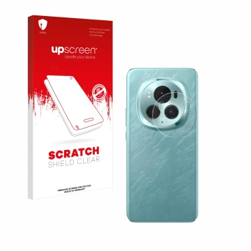 Parte frontal de un envase de producto con el logotipo de la marca upscreen. Al lado se muestra el dispositivo Honor Magic 6 P