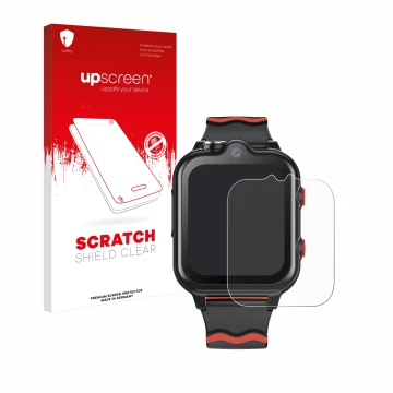Parte frontal de un envase de producto con el logotipo de la marca upscreen. Al lado se muestra el dispositivo Carneedi D35 1.