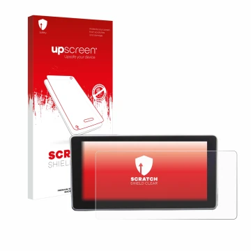 Parte frontal de un envase de producto con el logotipo de la marca upscreen. Al lado se muestra el dispositivo Audi A4 B9 2016