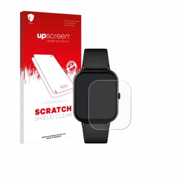 Parte frontal de un envase de producto con el logotipo de la marca upscreen. Al lado se muestra el dispositivo Reflex Active S