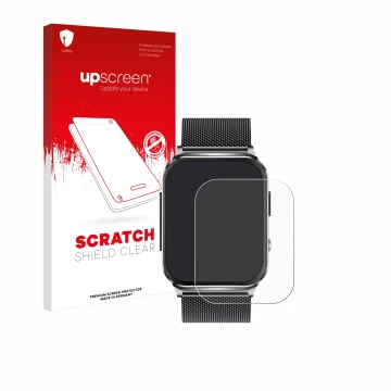 Parte frontal de un envase de producto con el logotipo de la marca upscreen. Al lado se muestra el dispositivo Kardena Care Pr