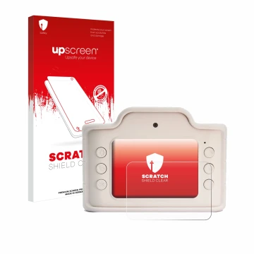 Parte frontal de un envase de producto con el logotipo de la marca upscreen. Al lado se muestra el dispositivo Hoppstar Expert