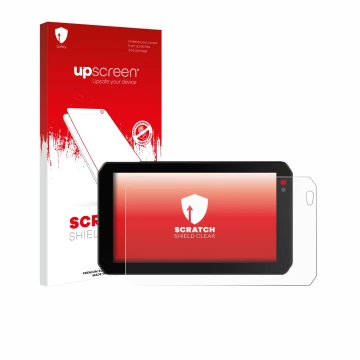 Parte frontal de un envase de producto con el logotipo de la marca upscreen. Al lado se muestra el dispositivo Chigee AIO-5 Li