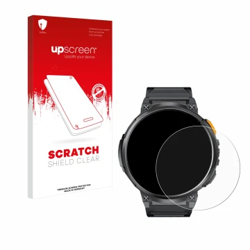 Parte frontal de un envase de producto con el logotipo de la marca upscreen. Al lado se muestra el dispositivo Dremac FV6-A 1.