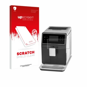 Parte frontal de un envase de producto con el logotipo de la marca upscreen. Al lado se muestra el dispositivo WMF Perfection 