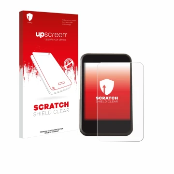 Parte frontal de un envase de producto con el logotipo de la marca upscreen. Al lado se muestra el dispositivo Freesky YL81F c