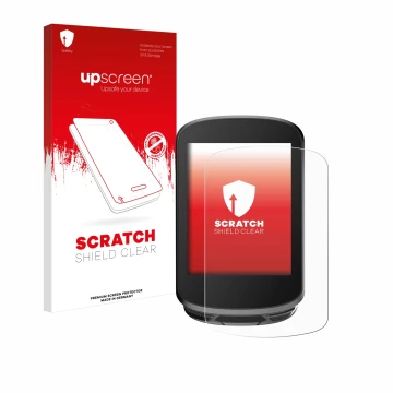 Parte frontal de un envase de producto con el logotipo de la marca upscreen. Al lado se muestra el dispositivo Magene C506 con