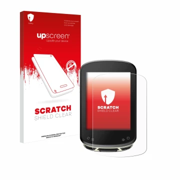 Parte frontal de un envase de producto con el logotipo de la marca upscreen. Al lado se muestra el dispositivo Magene C506 SE 