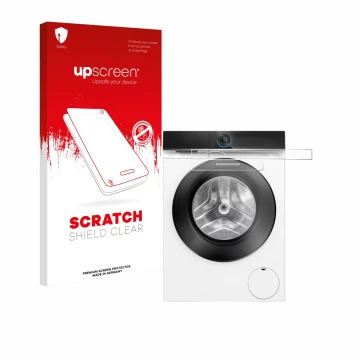 Parte frontal de un envase de producto con el logotipo de la marca upscreen. Al lado se muestra el dispositivo Siemens WG56B20