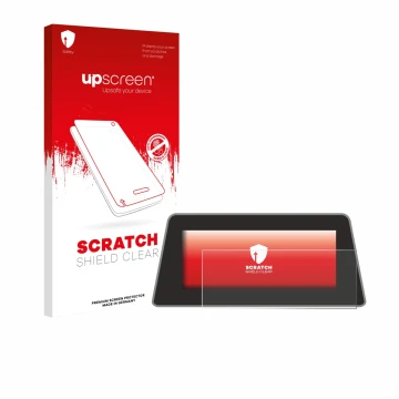 Parte frontal de un envase de producto con el logotipo de la marca upscreen. Al lado se muestra el dispositivo BMW 5 G30/G31 N