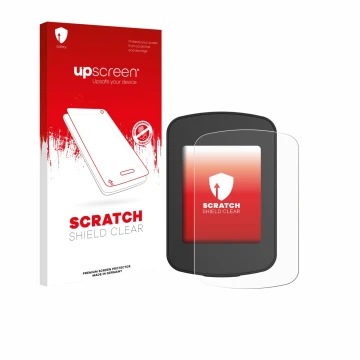 Parte frontal de un envase de producto con el logotipo de la marca upscreen. Al lado se muestra el dispositivo Decathlon Van R