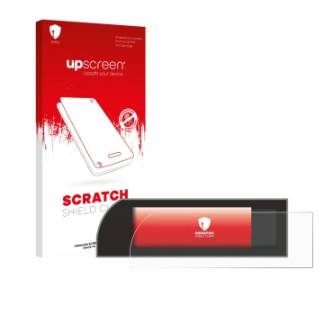 Parte frontal de un envase de producto con el logotipo de la marca upscreen. Al lado se muestra el dispositivo Porsche 911 Typ