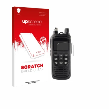 Parte frontal de un envase de producto con el logotipo de la marca upscreen. Al lado se muestra el dispositivo Jopix CB-514 Pl