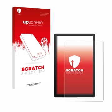 Parte frontal de un envase de producto con el logotipo de la marca upscreen. Al lado se muestra el dispositivo Whitedeer G13 c