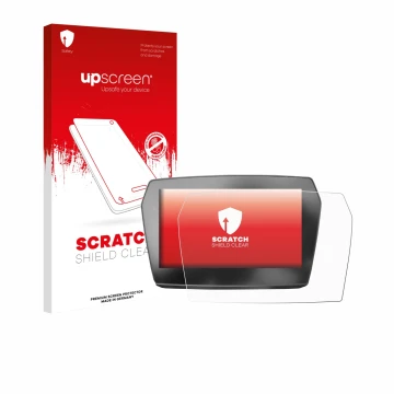Parte frontal de un envase de producto con el logotipo de la marca upscreen. Al lado se muestra el dispositivo Voge 625 2025 c