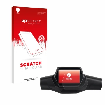 Parte frontal de un envase de producto con el logotipo de la marca upscreen. Al lado se muestra el dispositivo Segway Ninebot 